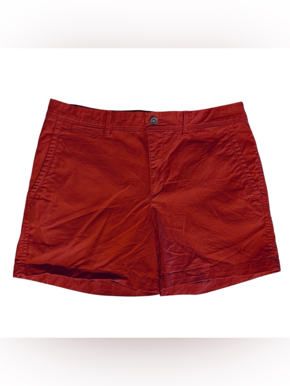 Banana Republic Burnt Orange Chino Shorts Size 6 Cotton Stretch Quiet Luxury